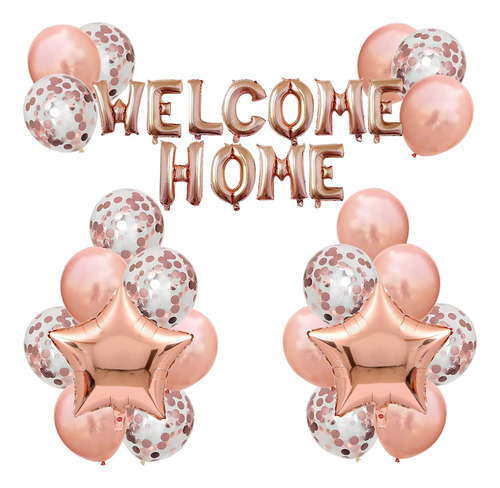 Welcome Home Letter Balloon Banner With Sequin Balloons...