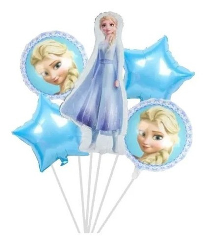 Globos Metalicos Kit De Frozen Elsa 5 Piezas