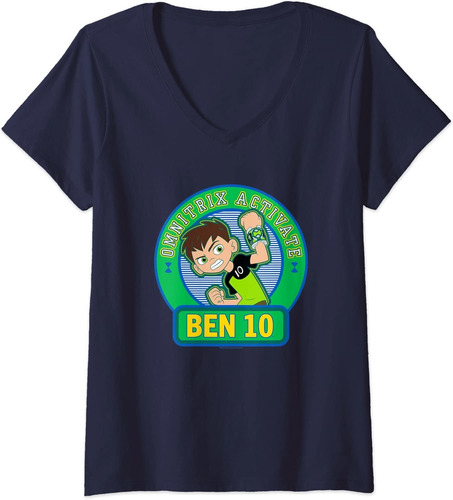 Camiseta Ben 10 Omnitrix Activate Con Cuello En V Para Mujer