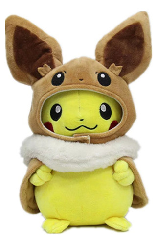 Peluche Pikachu Con Capa De Eevee Compatible Con Pokemon