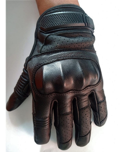 Guantes Cafe Racer De Piel Chopper Moto Touch Dedo Táctil 