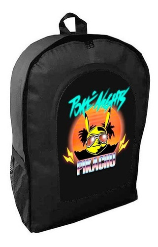 Mochila Negra Pikachu Adulto / Escolar F4