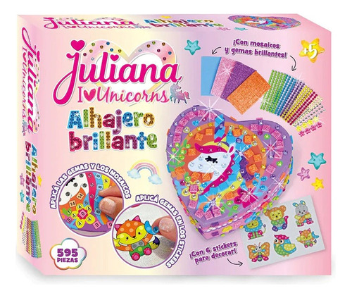 Juliana I Love Unicorns Decora Con Gemas Alhajero Brillante