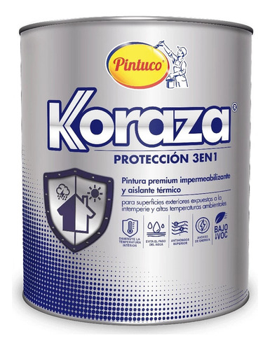Pintura Koraza Protección 3 En 1 Blanco 1 Gal Pintuco