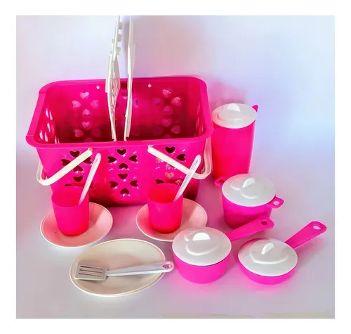 Kitchen Kit de cocina de juguete para niños, sartén con cuentas rosas