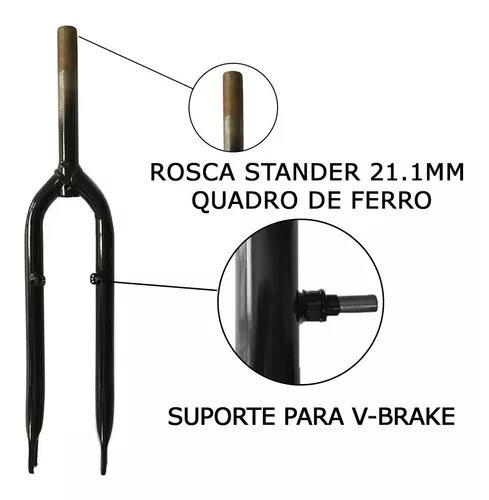 GARFO SUECO 26 ACO C/ROSCA PRETO 21MM SAMY