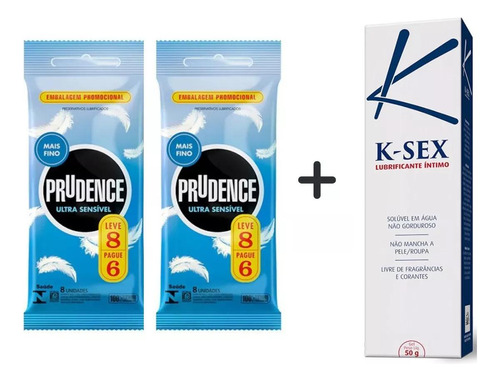 Kit 16 Preservativo Ultra Sensivel Camisinhas + Lubrificante