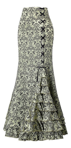 Falda Larga Gotica Vintage Jacquard Victoriana Steampunk