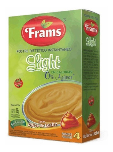 Postre Light De Dulce De Leche Frams Sin Tacc X 18 Grs.