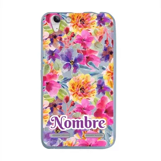 Funda Lenovo K5 K6 Lores Rosas Personalizada Con Tu Nombre