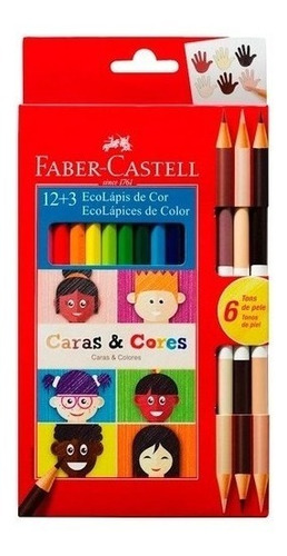 Lapices De Colores Faber-castell Colores X 12+3 Piel