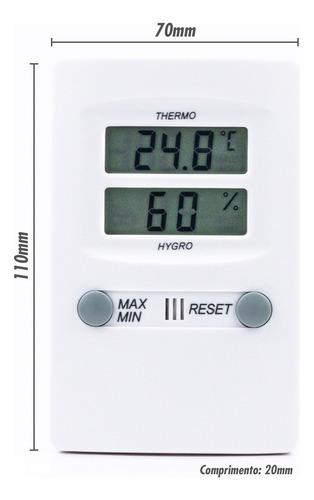 Termo-higrometro Digital C/ Maxima E Minima -10c~+60:0,1c 10