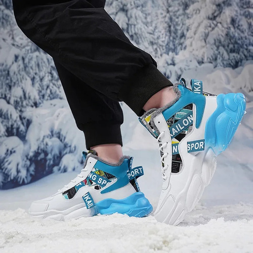 Zapatillas Deportivas Altas Para Correr Con Forro Polar De Invierno Para Hombre