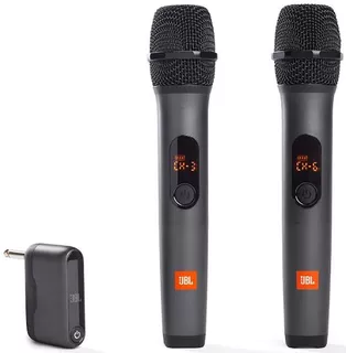 Jbl Sistema Inalámbrico 2 Micrófonos Receptor Doble Canal Color Negro