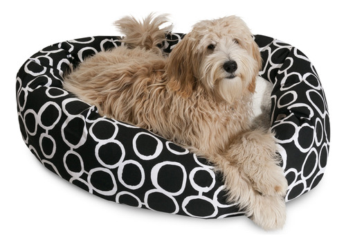 Majestic Pet Cama De Bagel Sherpa Negro Fusion De 52 Pulgad.