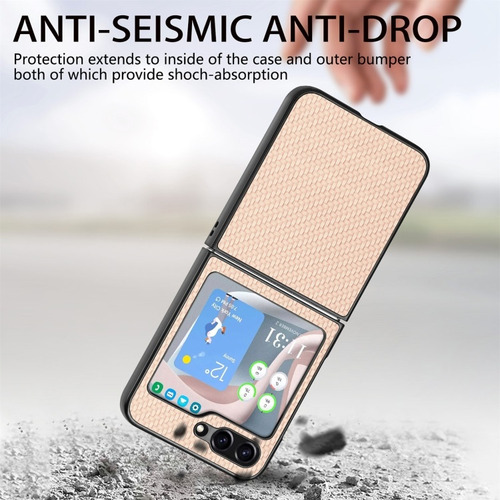 Capa Antichoque De Couro Com Textura Para Samsung