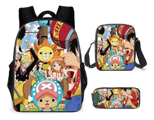 Mochila One Piece Tendencia Bolsos De Hombro Set De 3 Piezas