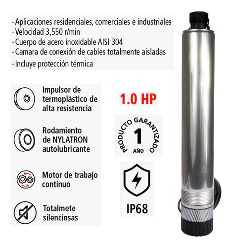 Bomba Hidráulica Iusa, Tipo Bala, Dominator, 1.0 Hp
