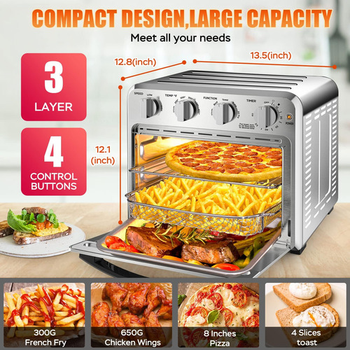 Freidora De Aire Horno Tostador Geek Chef De Convección