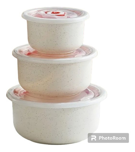 Set 3 Topper Recipiente Bowl Tapa Ensalada Cocina Microondas