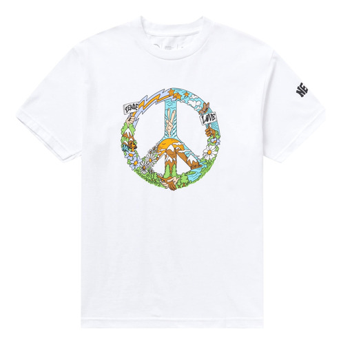 Neff Camiseta Ss Peace And Love Para Hombre, Blanco, Extragr