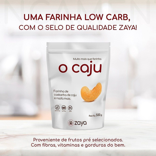 Imagem 4 de 7 de O Caju - Farinha De Castanha De Caju Zaya 500g