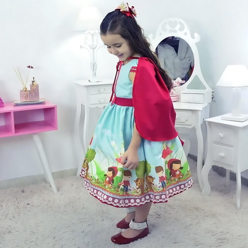 Vestido Chapeuzinho Vermelho Com Capa