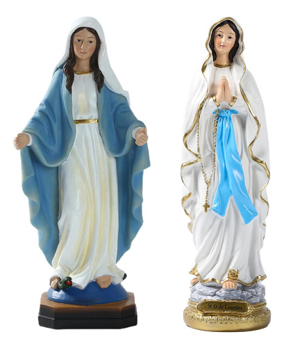 2x Estatua De La Virgen María, Regalo Religioso Hecho A