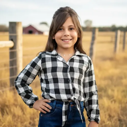 Camisa Xadrez de Flanela com Amarração Isa Kids