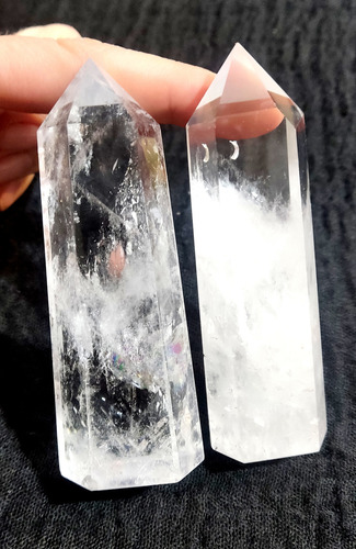 Puntas De Cuarzo Cristal Transparente 9 - 10 Cms Hexagonal