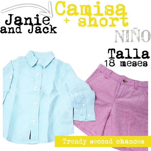 Camisa + Short Niño Janie And Jack. La Segunda Bazar