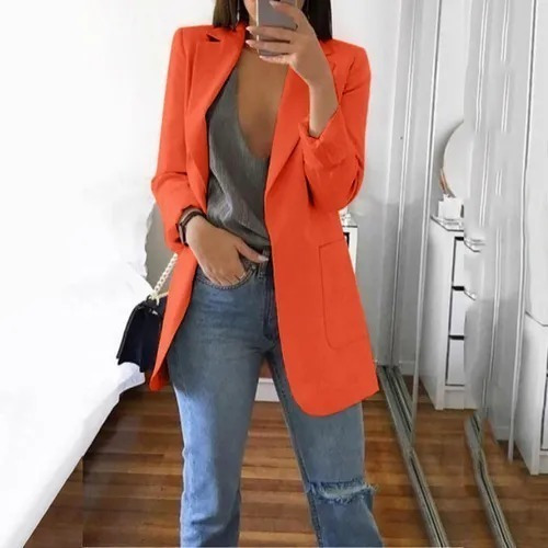 Blazer Chaqueta Manga Larga De Oficina Para Mujer