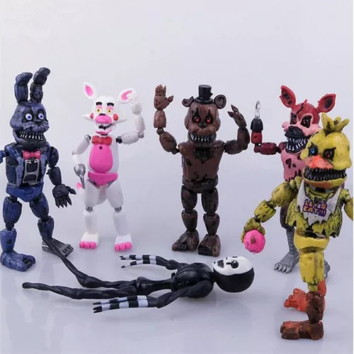 6 Bonecos 14cm Articuladados Five Nights Freddy Chica Foxy..