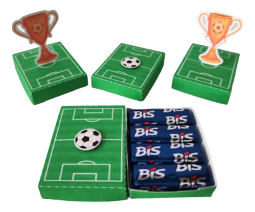 10 Caixinhas Personalizado Porta Bis Futebol Campo Bola