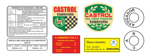 Etiquetas Advertência Antiga Lambretta Li Completo