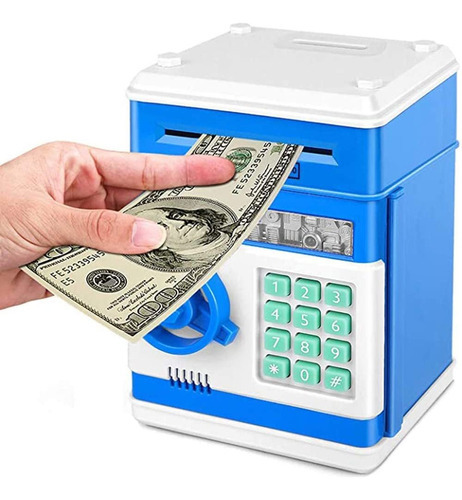 Mini contraseña electrónica segura digital para billetes y monedas de 4 dígitos, color azul