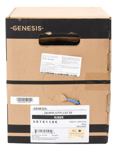 Bobina Cat 5e Azul Cobre Awg 24 Cctv Ip Mp Control Rs485