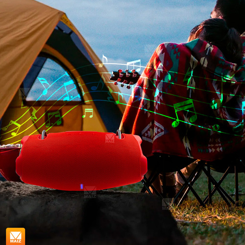 Bocina Radio Fm Luz Led Recargable Usb Bluetooth Portatil