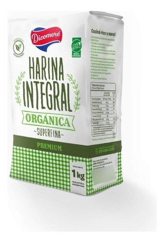 Dicomere harina de trigo integral organica 1kg