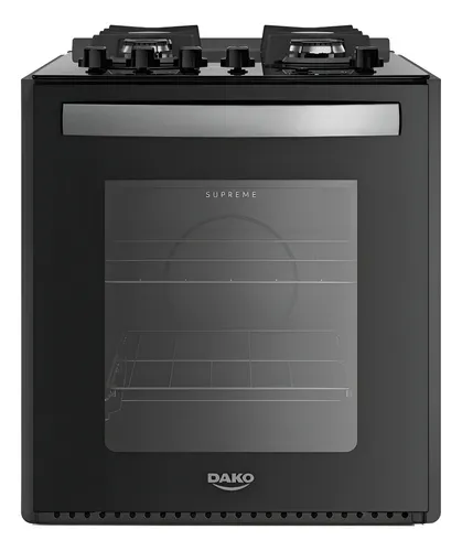Fogão 4 Bocas de Embutir Dako Supreme Preto com Mesa de Vidro e M...