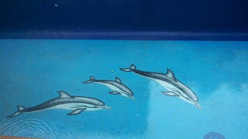 Imagen 2 de 7 de Mosaico Figura Delfin Gris De 1.25 Mts Para Alberca