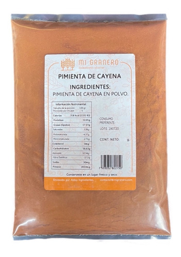 Pimienta Cayena Cayenne En Polvo Premium 250 Gramos