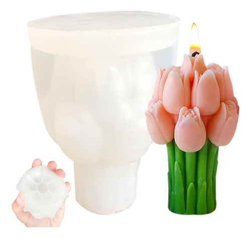 Moldes De Velas, Hermosos Tulipanes De Molde Silicona Flores