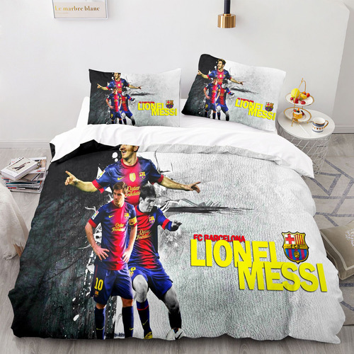 Funda De Edredón Con Diseño De Lionel Messi Del Fc Barcelona
