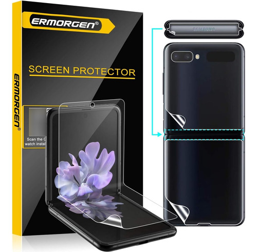 (3 Juegos) Protector Ermorgen Samsung Galaxy Z Flip, Z Flip