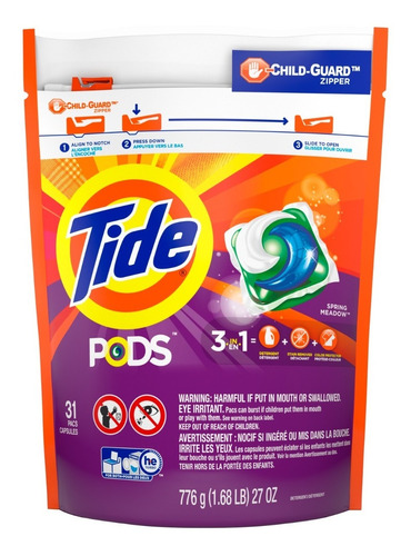 Detergente En Capsulas Tide Spring Meadow 31 Unidades 