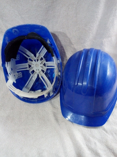 Casco Azul Seguridad (2) Iram - `poco Uso -arnes - Ituzaingo