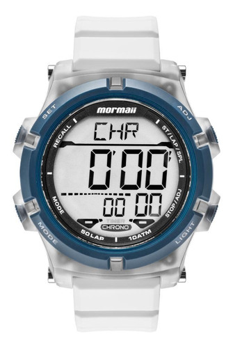 Relógio Masculino Mormaii Mo1192aa/8b 48mm Silicone Branco