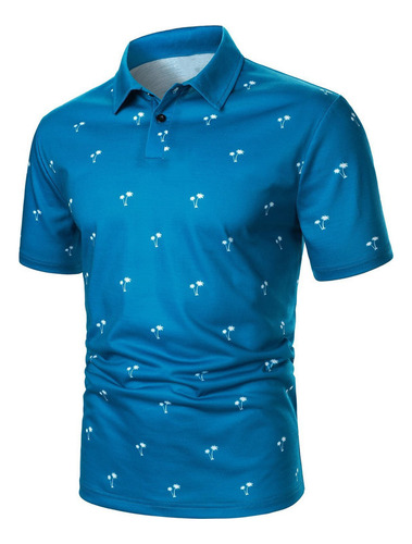 Playera Tipo Polo Estampada A Rayas Para Hombre