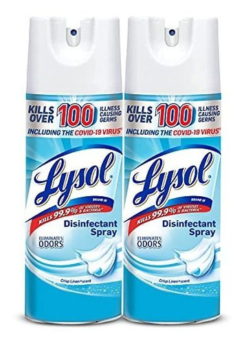 Desinfectante Lysol Spray, Crujiente De Lino, 25 Oz (2x12.5o